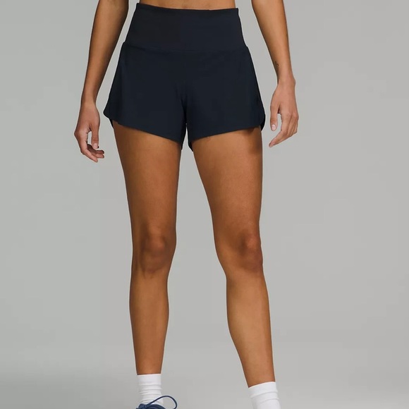 Lululemon Navy Speed Up Shorts 4” - Picture 2 of 7